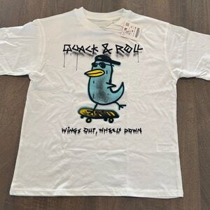 NWT kids Zara White skateboard Graphic T-Shirt size 9-10
